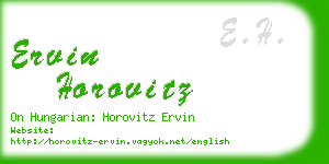 ervin horovitz business card